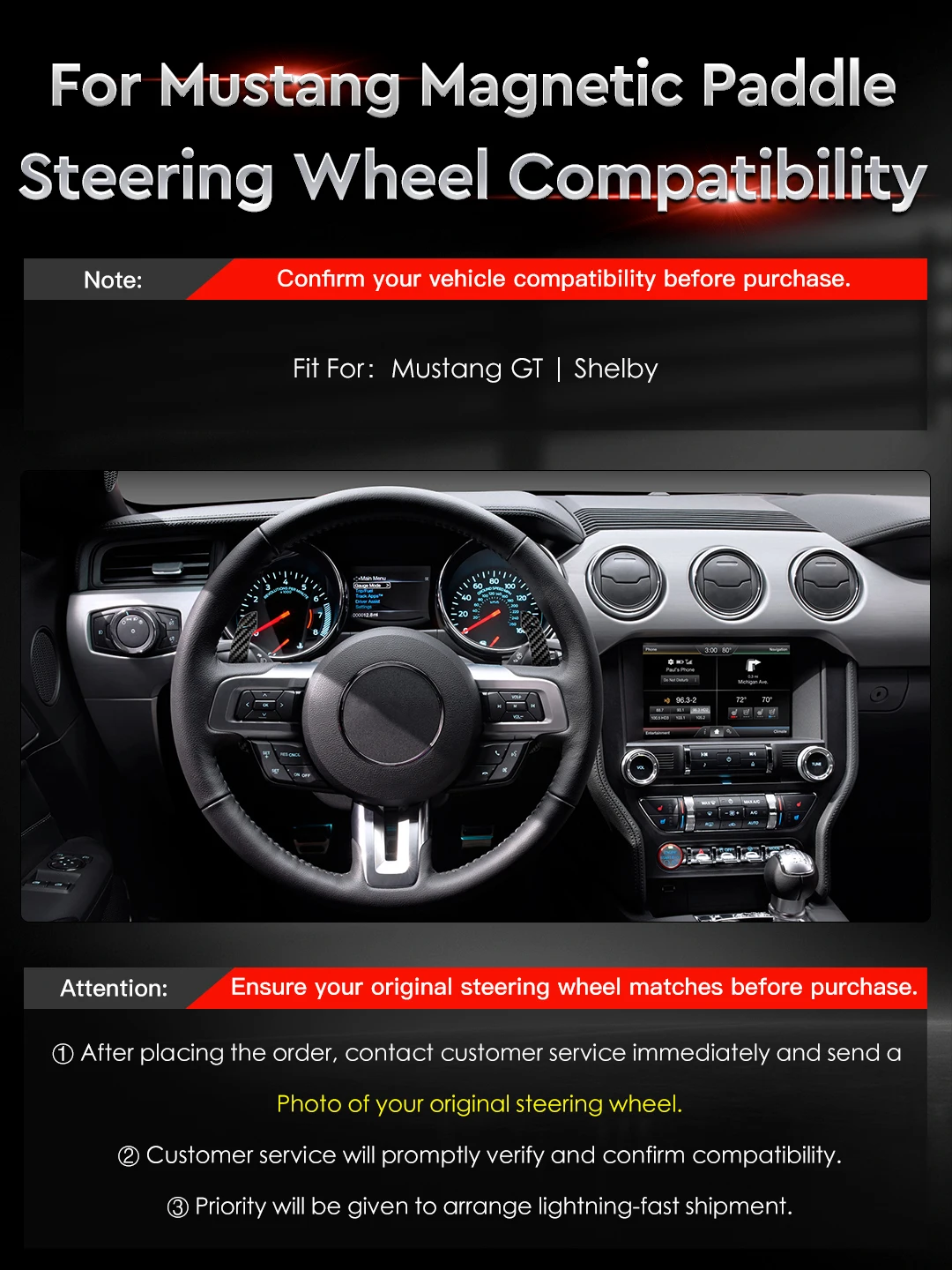 Фото TDD Fif для Mustang GT Shelby, цветные алюминиевые магнитные лепестки переключения передач с функцией магнитного притяжения, автомобильные аксессуары №2