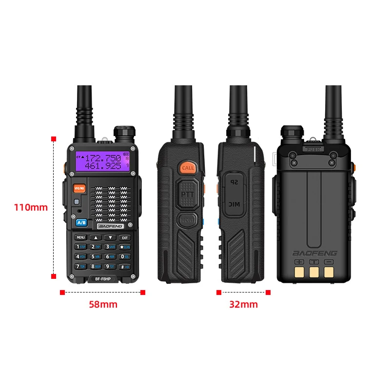 1800 mAh Baofeng BF-F8HP walkie talkie handset high power self driving tour camping civil manual Portable frequency modulation