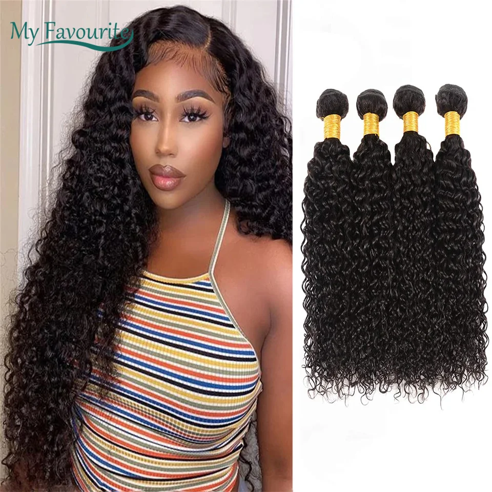 Brazilian Curly Wave Hair Kinky Curly Bundles 100% Human Hair  4 Bundles 28 30 Inch Long Hair Weft Extensions For Black Women