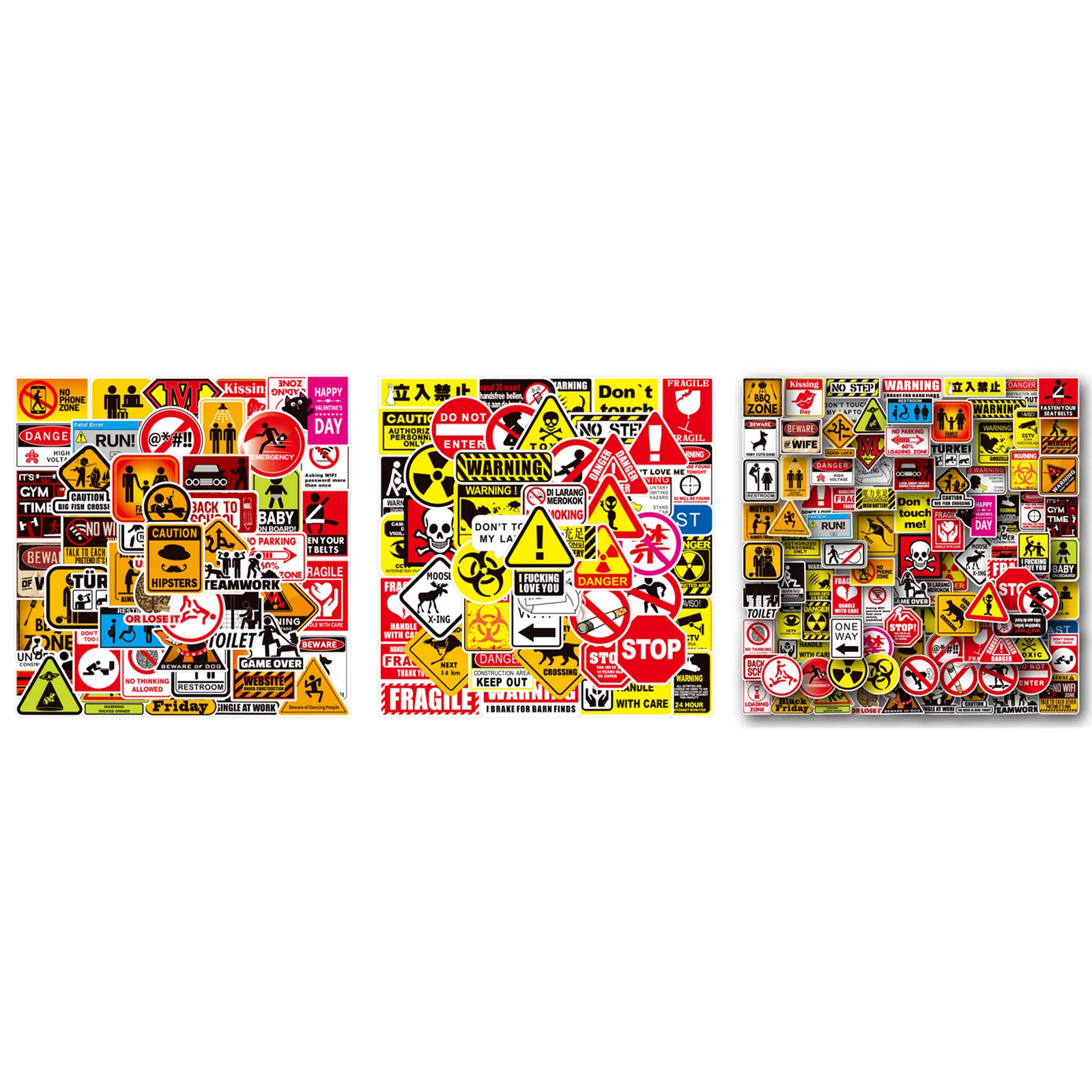 100 Шт Предупреждающих надписей с граффити-наклейками для багажных шлемов