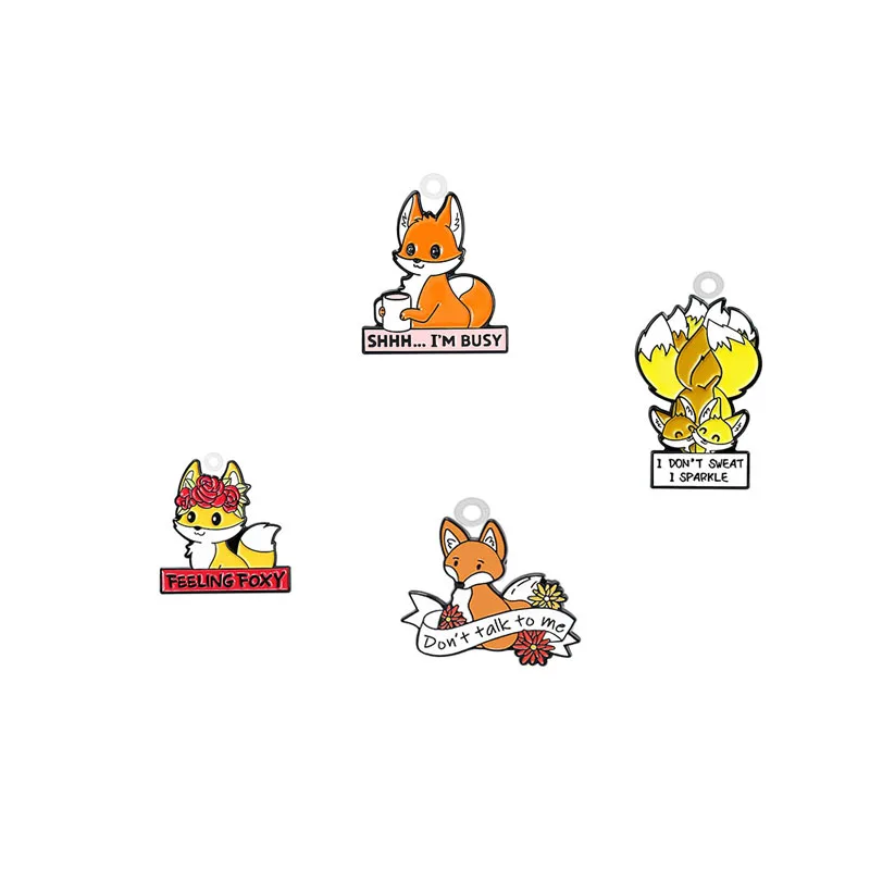 

10PCS Fox Acrylic Dangle Charm Kawaii Animal Busy Feeling Foxy Epoxy Charms For Earrings Bracelets Keychain Jewelry Animation