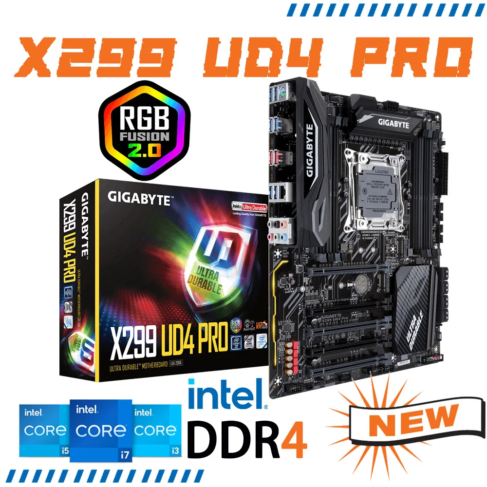 

Intel X299 Motherboard Support Intel Core X Series Processors Gigabyte X299 UD4 PRO LGA 2066 DDR4 128GB Desktop ATX Mainboard