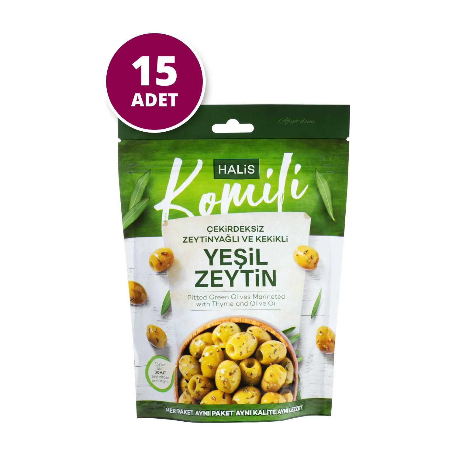 Komili Зеленые оливки с оливковым