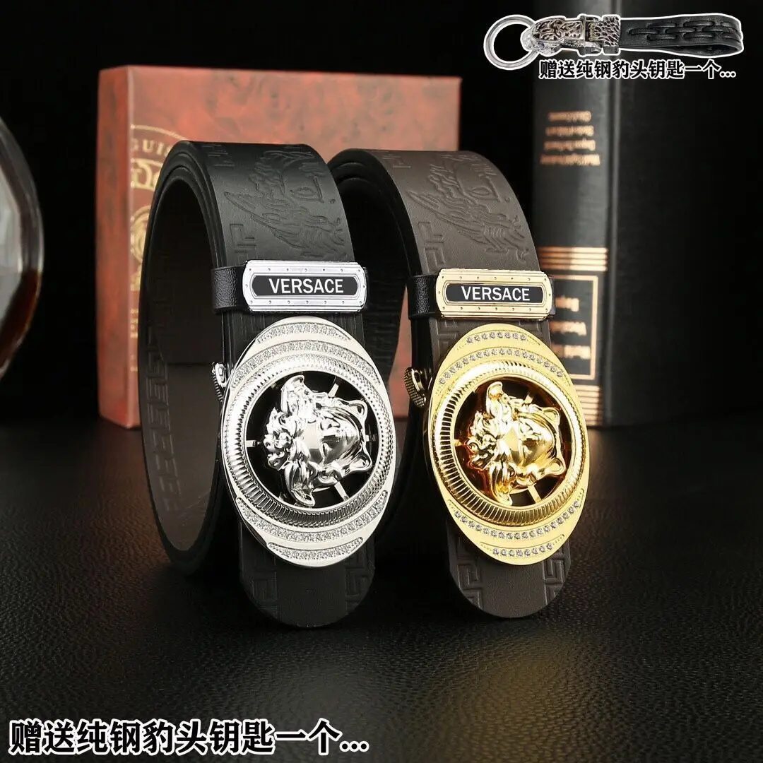 точная копия 1:1 Модный Новый Бутик VERSACE Style Копия КлассичесКого Роскошного Мужского Ремня Длиной 38 См