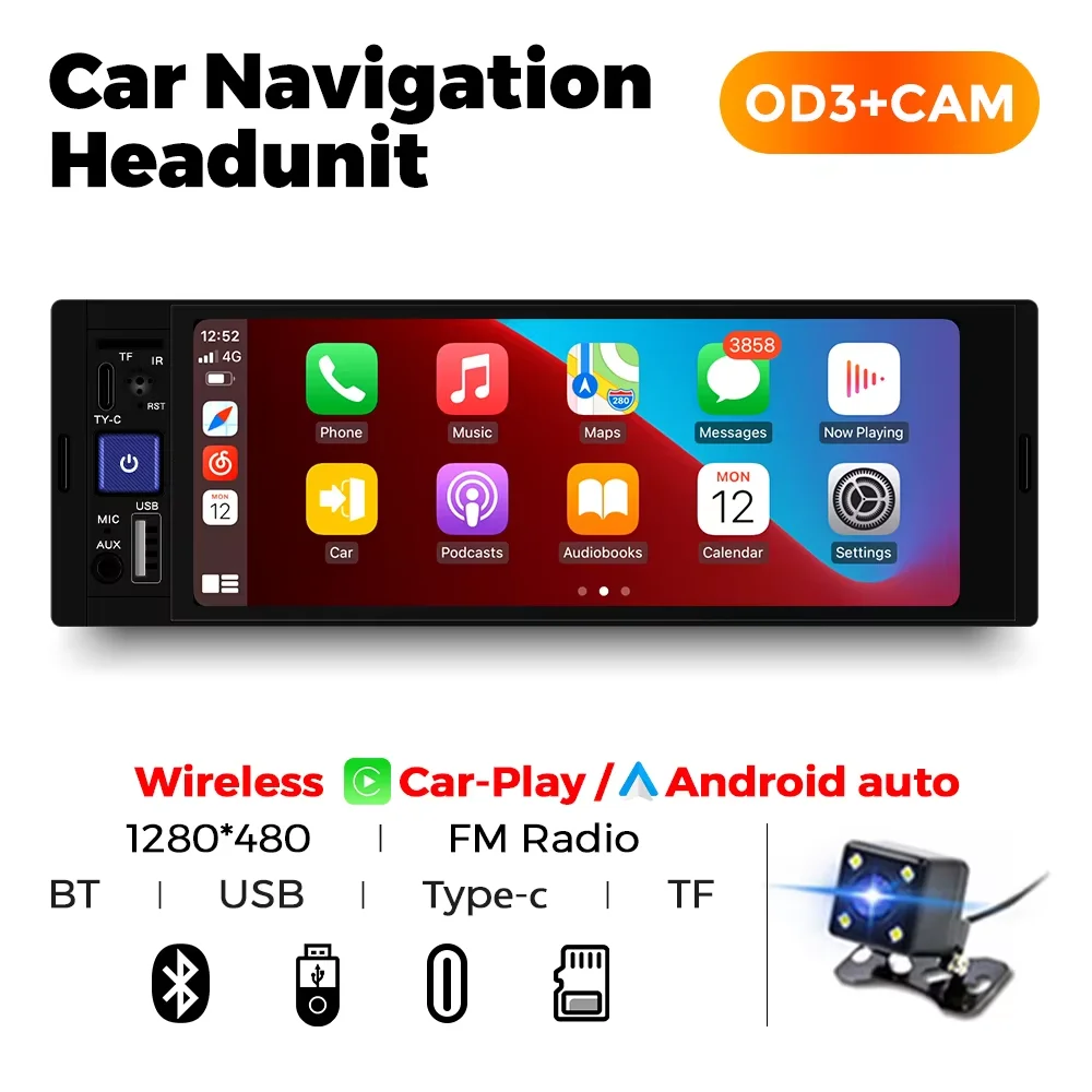

Автомобильный Мультимедийный Плеер NaviFly 6.86" 1 Din MP5 С Carplay, Android, Bluetooth