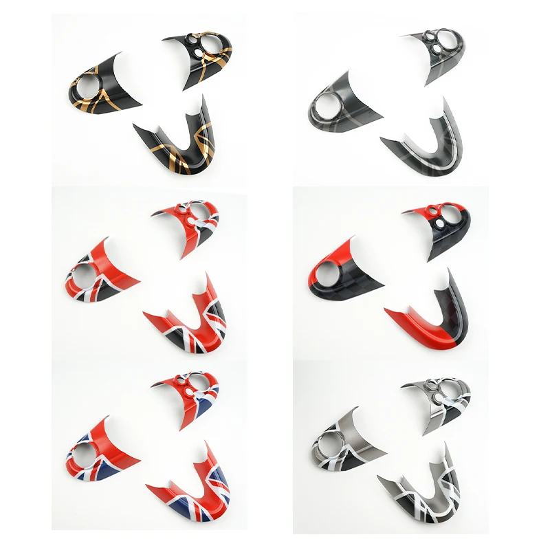 Наклейка на кнопку рулевого колеса с черным флагом интерьерное украшение для MINI