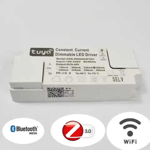Смарт-драйвер Tuya с регулируемой яркостью для светодиодного освещения, без мерцания, Zigbee 3,0, Tranformer, мА, Wi-Fi, Bluetooth-сетка