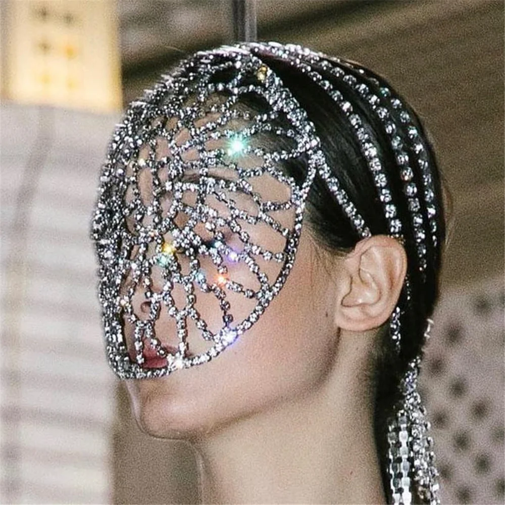 Модная блестящая маска стразы ювелирные изделия для лица женщин Хэллоуина