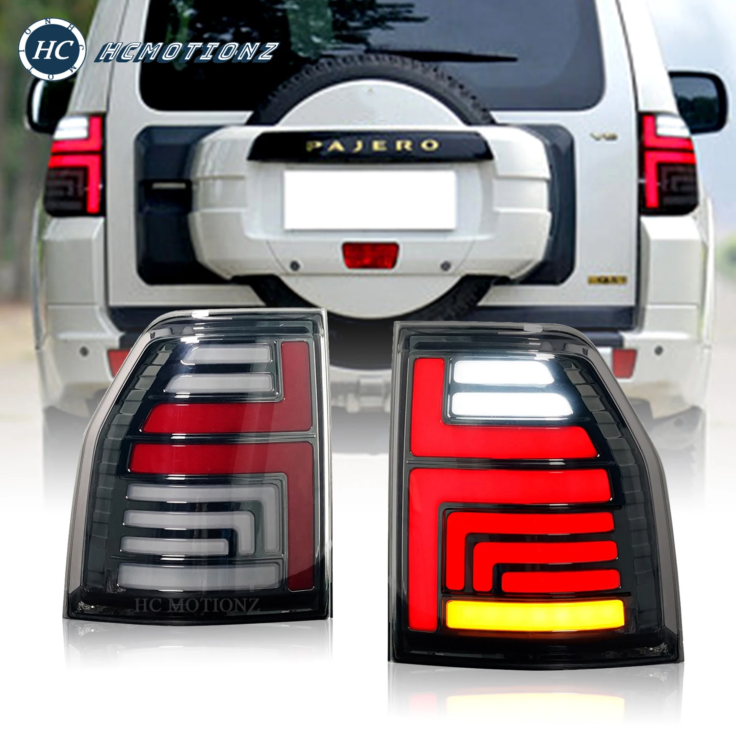 

HCMOTIONZ LED Tail Lights Assembly for Mitsubishi Pajero 2006-2021 Shogun Montero V80 Car Back Lights Accessories Rear Lamps