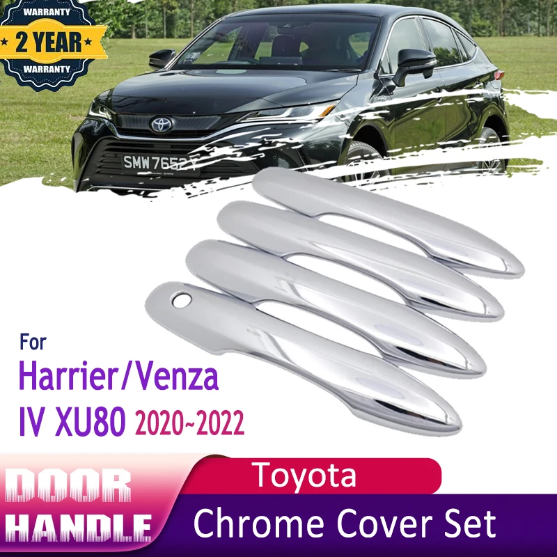 

Chrome Car Door Handle Cover For Toyota Harrier Venza XU80 IV MK4 2020 2021 2022 Accessories Anti Scratch Refit Car Accessories