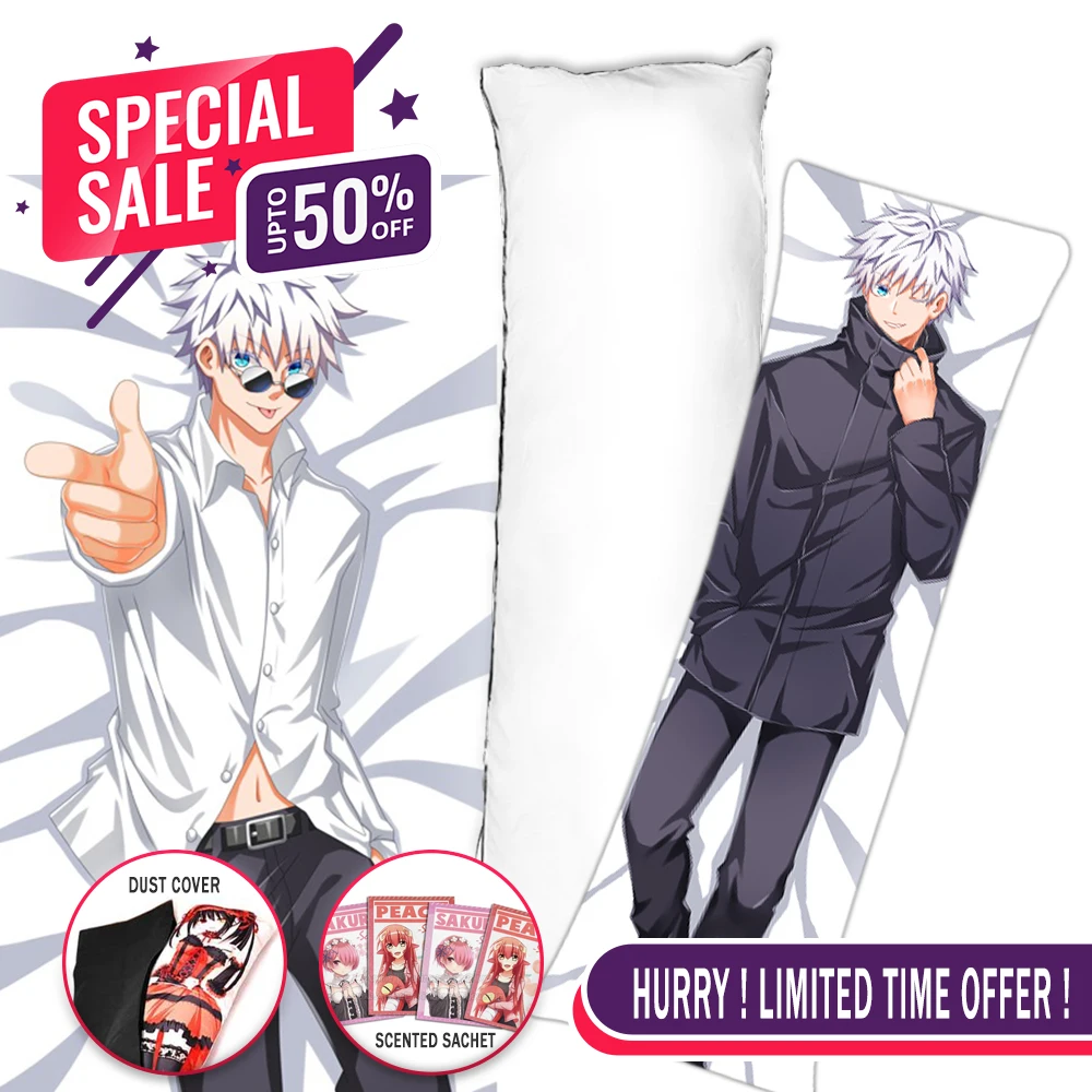 Hobby Express Anime Dakimakura Japanese Otaku Waifu Life Size Hugging Body Pillow Cover Case Gojo Satoru Jujutsu Kaisen |