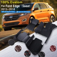 car floor mats for ford edge endura 5seat 20152018 rugs leather floor mat carpets interior parts waterproof pad car accessories
