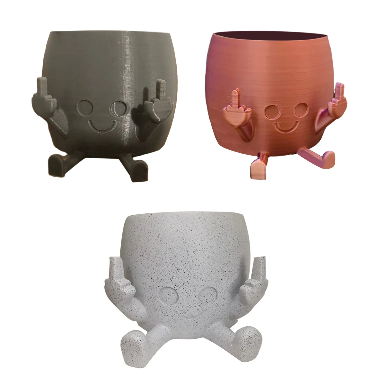 Очаровательный цветочный горшок для среднего пальца Кашпо суккулентов