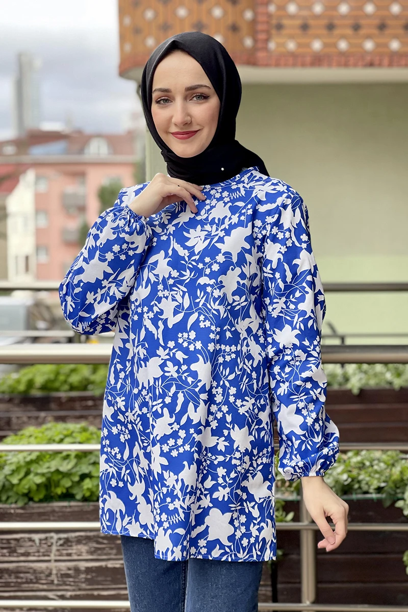 Туника с узором Saks Hijab турецкое мусульманское модное платье мусульманская одежда