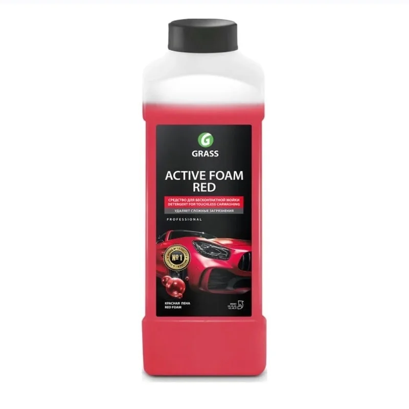 Автошампунь Active Foam Red для бесконтактной мойки GRASS 800001 1кг 800002 5.8кг
