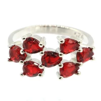 20x10mm gorgeous 3g red blood ruby women silver ring daily wear
