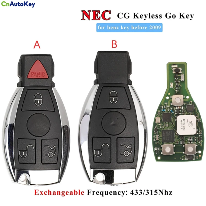 

CN002079 3 Button NEC Keyless go Remote Key Fob BGA style Upgrade for Mercedes Benz before 2009 315mhz 433MHz Exchanged CG