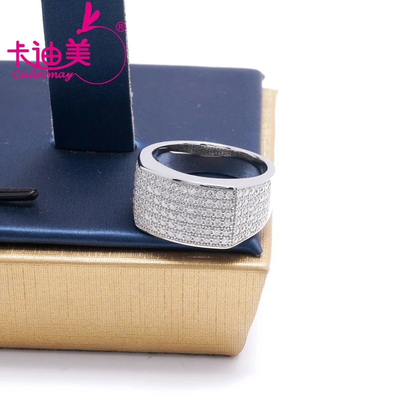 CADERMAY Jewelry 100% S925 Silve Trendy  DEF Round Shape  Moissanite Hot Sale Anniversary  Gifts Rings For Women