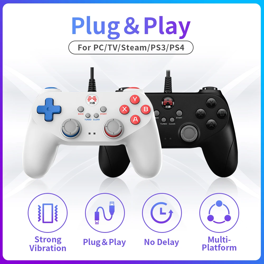 

BETOP D2E Wired Gamepad for PS4/PS3/PC/TV Box/Steam/Super Console X Mini Pc Game Controller Wired Handle USB Connection Joypad