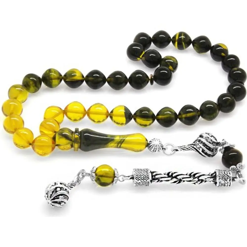 

The Rosary Does Not Blacker Metal Rope Tasseled Istanbul Cut Strain Yellow-Black Fire Amber Rosary❤️World wonders fantasy love