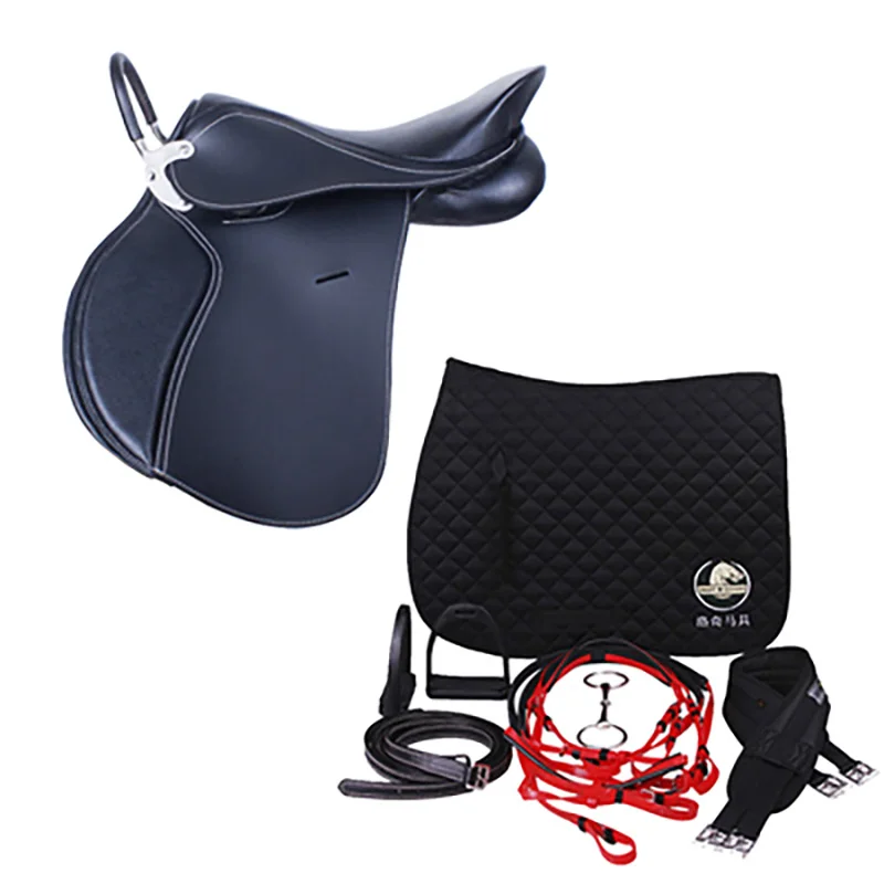 17.5 Inches Equestrian Saddle Set High Quality Integrated Saddle Equestrian Instruction Ergonomic Design