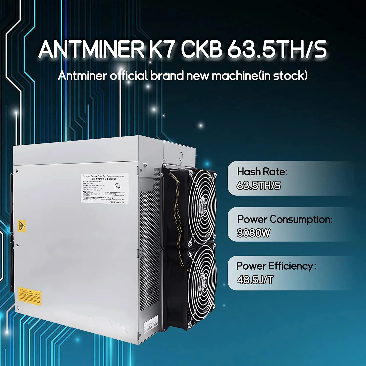 Фото Купи 2 ПОЛУЧИ 1 бесплатно Antminer K7 63.5TH/S CKB Miner 3080 Вт Eaglesong CKB Майнер машина со встроенным блоком питания-новый №2