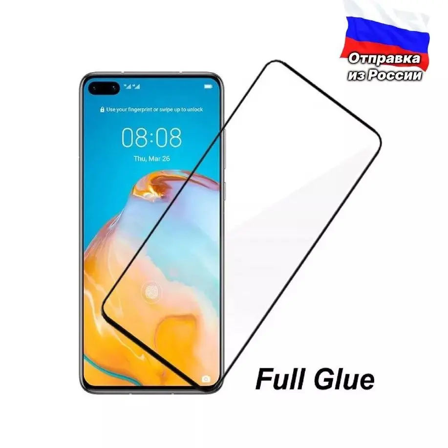 Защитное стекло для Huawei p40 HD 3D 5D 9D закаленное ударопрочное Олеофобное защитное покрытие на весь экран полная проклейка