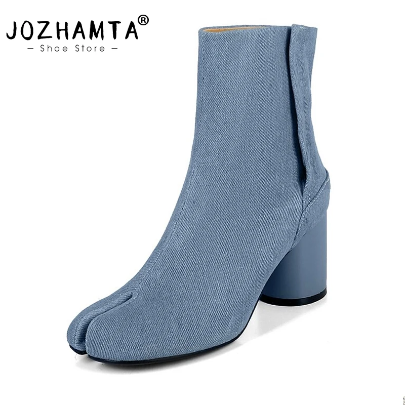 

JOZHAMTA Size 34-40 Women Ankle Boots Clip Toe High Heels Shoes For Women Winter 2023 Fashion Jeans Ladies Street Heeled Booties