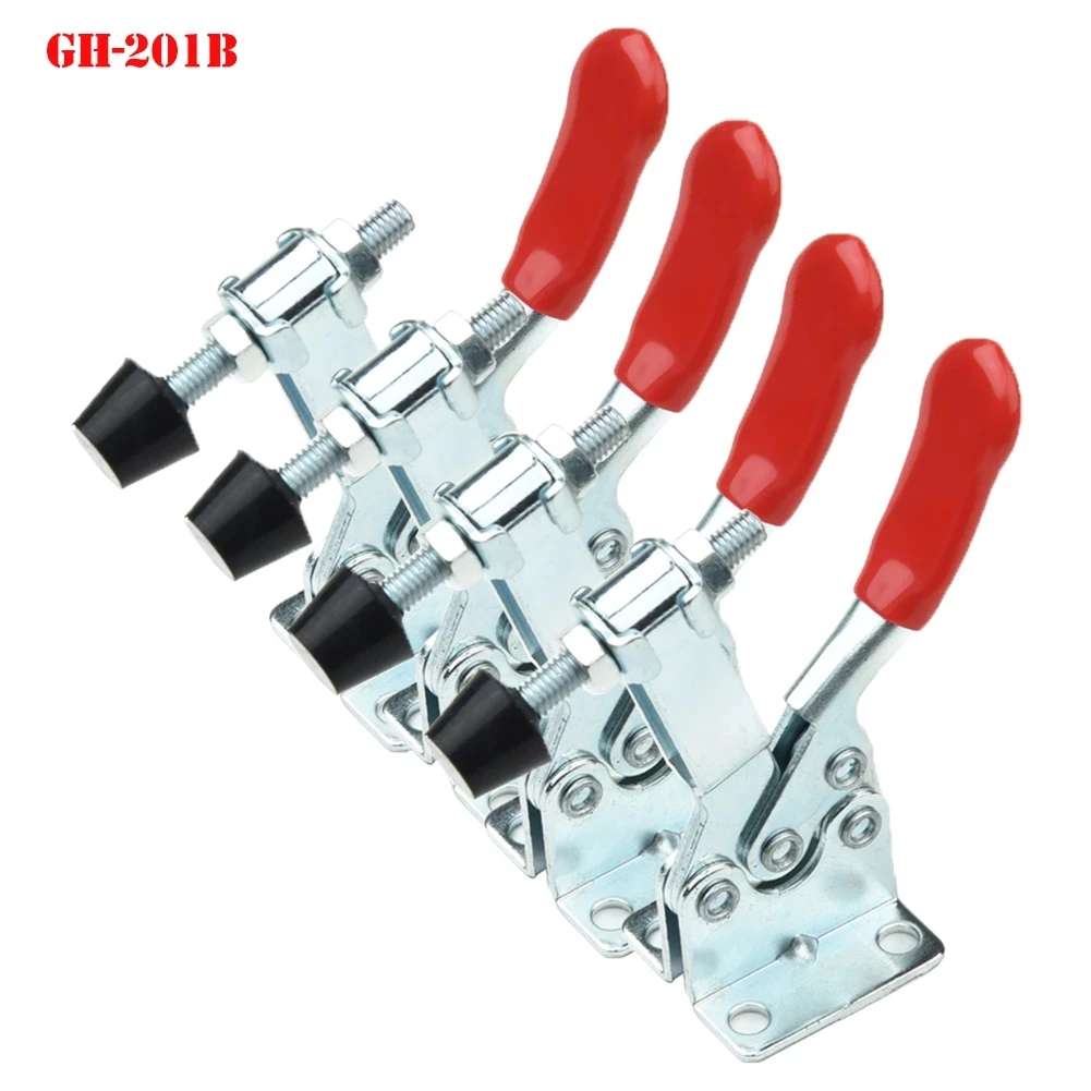 

4pcs Toggle Clamp GH-201B Quick Release Tool Horizontal Clamps Hand Heavy Duty Tooling Accessory
