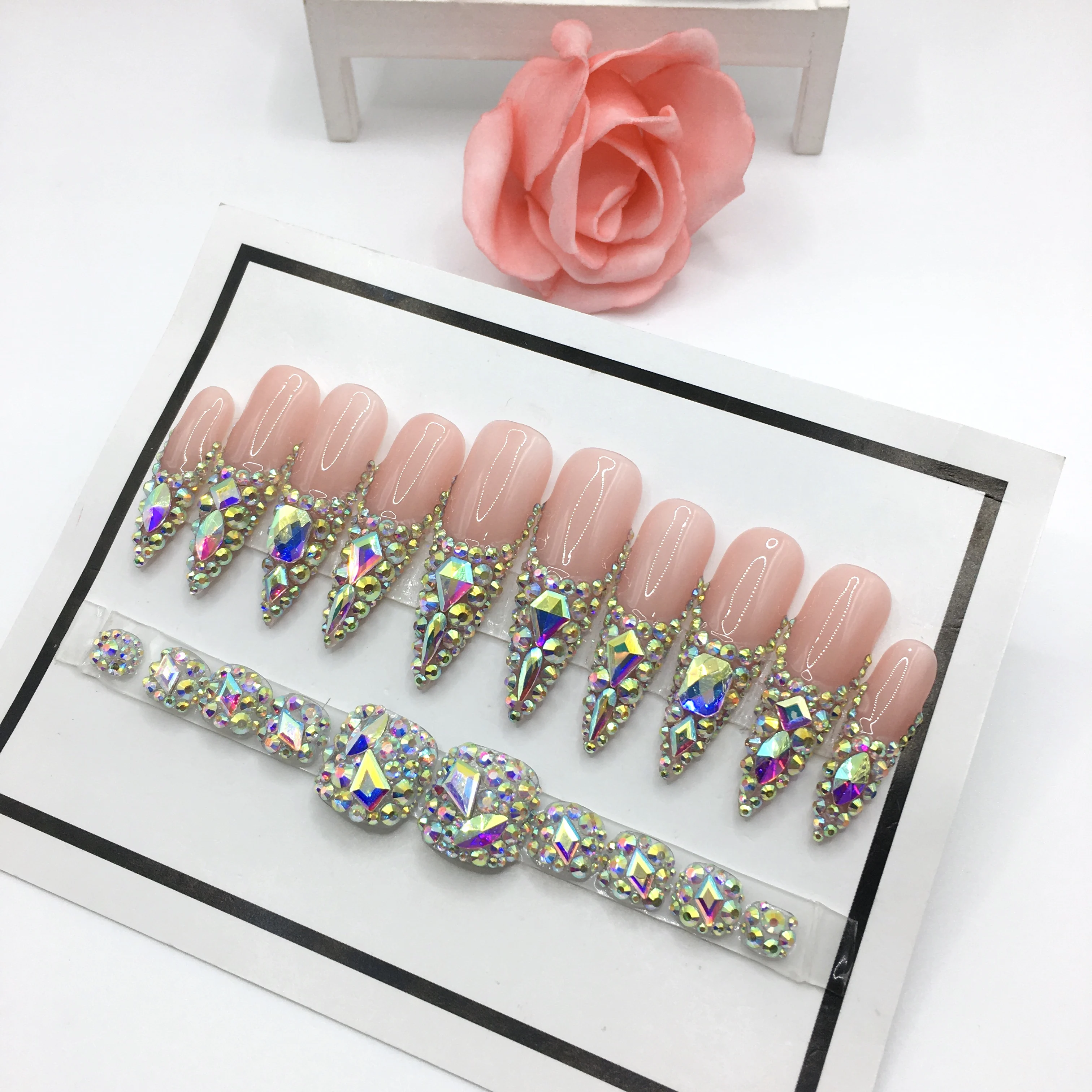 Оптовая цена длинный балерина полное покрытие высокое качество алмазный дизайн