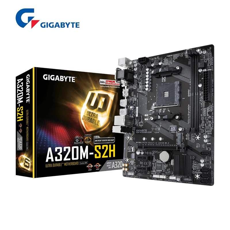 

Gigabyte New GA A320M S2H Micro ATX AMD A320 DDR4 3200(O.C.) Материнская плата M.2 USB3.1 STAT 3,0 SSD/ 32G CPU Socket AM4