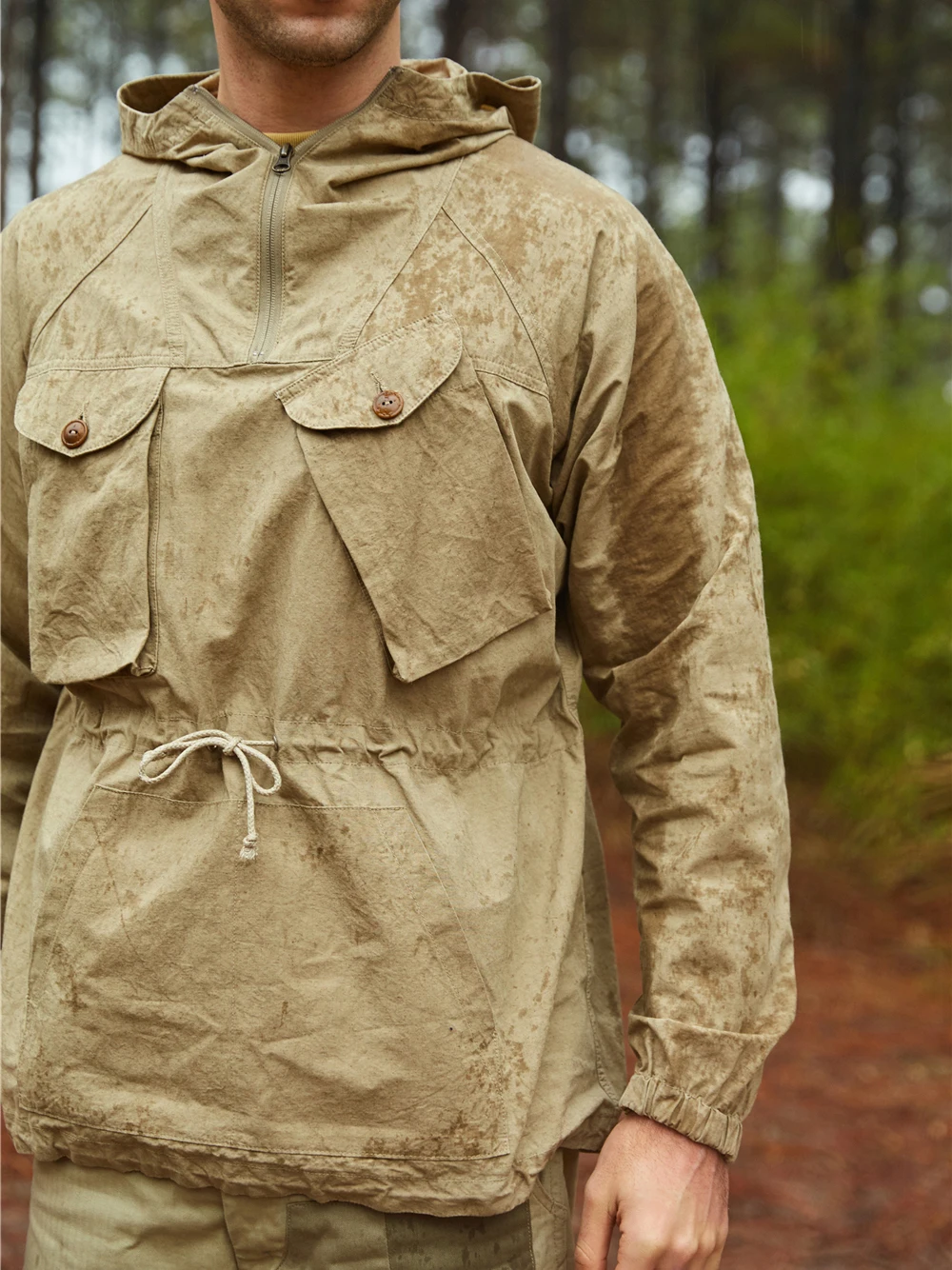 

Men's Hooded Sweatshirt Military Climbing Camping Workwear Waterproof Smock Anorak Vintage Jacket for Male