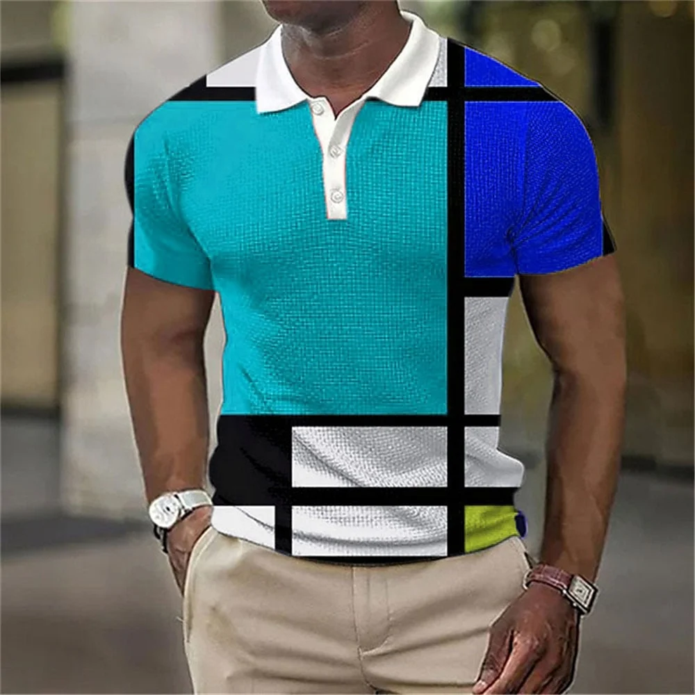 

Men's Polo Shirt Golf Shirt Color Block Graphic Prints Outdoor Street Short Sleeve Print Clothing Apparel Casual Breathable