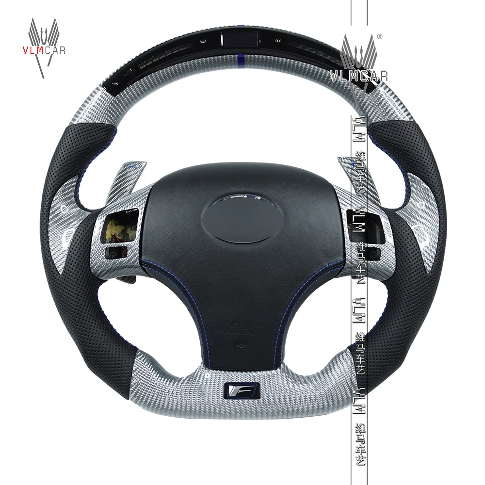 

VLMCAR Private Custom Carbon Fiber Steering Wheel For Lexus IS ISF With Paddles Flat Bottom Car Accessories Led Performance