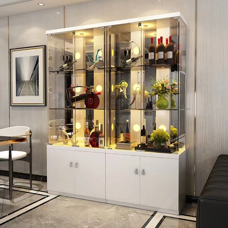 

0602# Living room furniture wine cabinet display showcase Wine cooler living room cover cabinet with Aquarium piscine cabinet