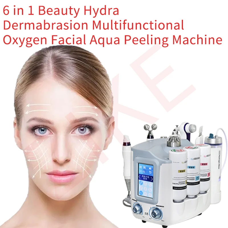 

New 6 in 1 Beauty Hydra Dermabrasion Multifunctional Oxygen Facial Aqua Peeling Machine Hydro Skin Cleansing Equipment