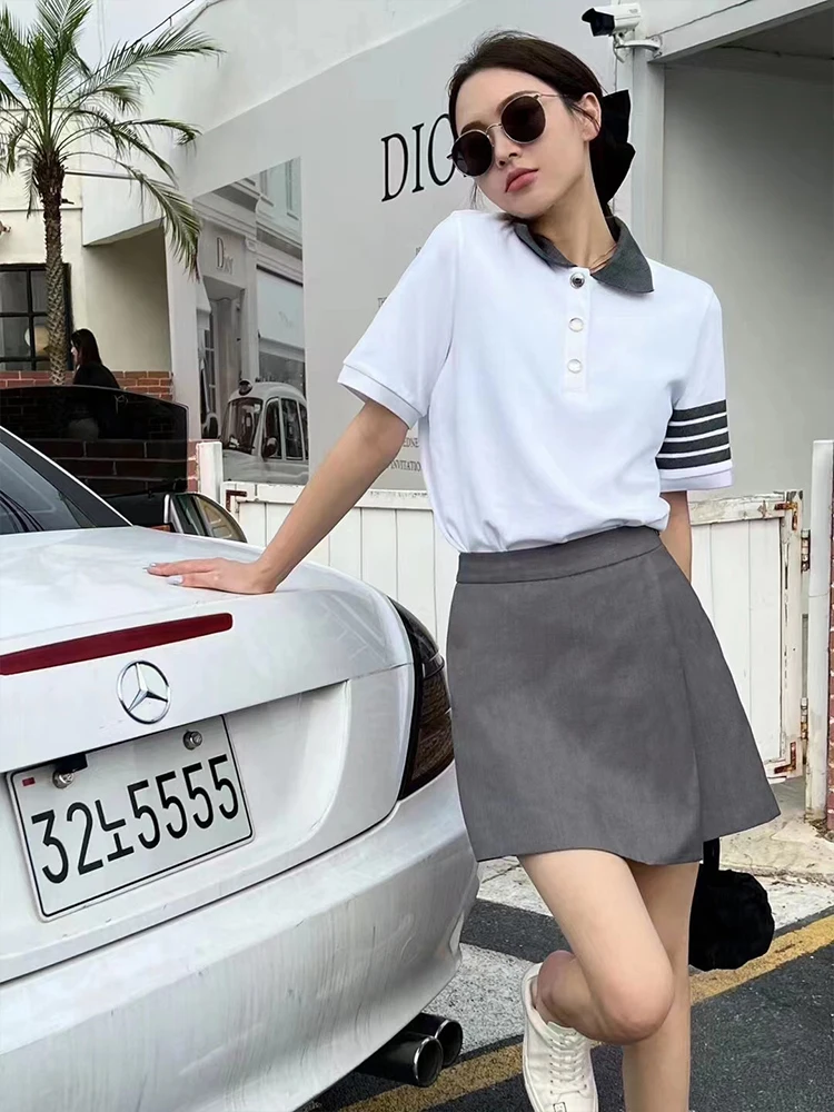 TB THOM Women's Skirt Classic Pockets Mini Skirt 2022 New Arrival Summer Korean Fashion Brand Dress Harajuku Kawaii Dresses