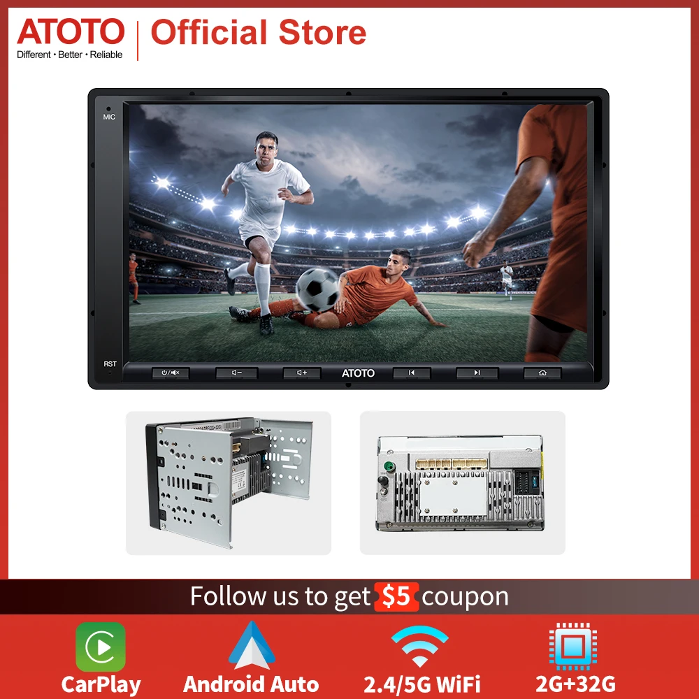 

ATOTO 2 Din Car Radio 7 9 Inch Touch Screen For Car Monitor Universal CarPlay Android Car Stereo Built-in GPS Bluetooth WiFi USB