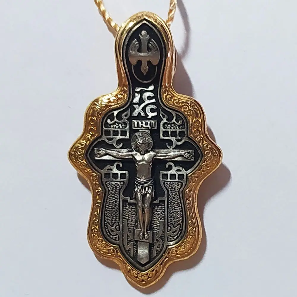 Серебряный Крестик С Позолотой Мужской Купить