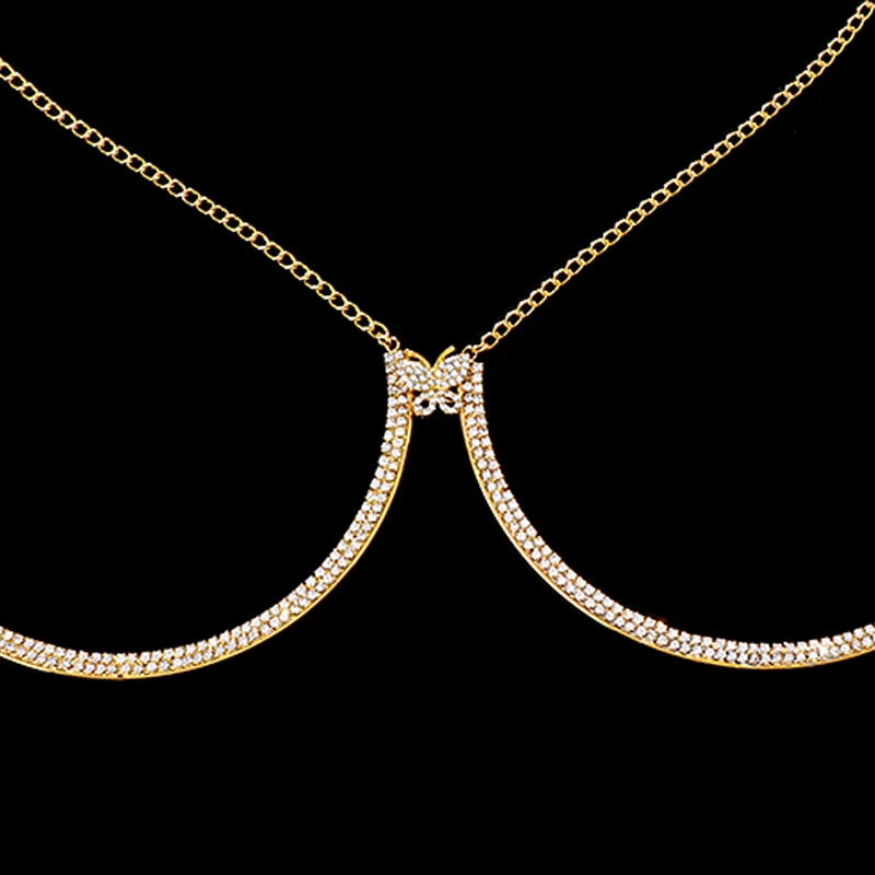 Женский бюстгальтер-бабочка с цепочкой сексуальное ожерелье женский аксессуар