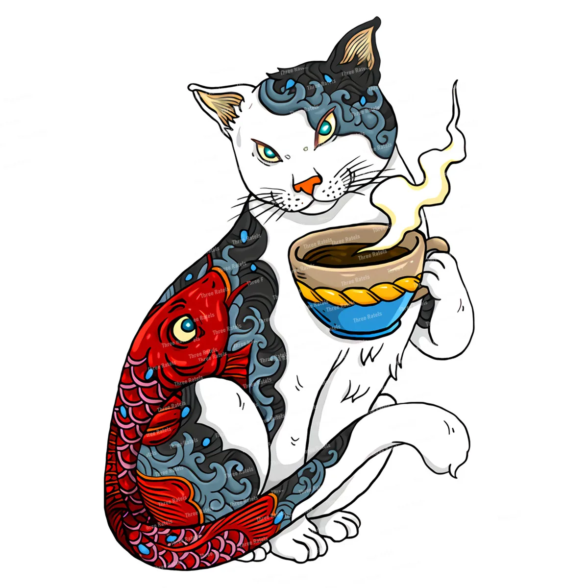 Автомобильные наклейки I480 Neko Kitty Япония самурайский Кот модные креативные окна