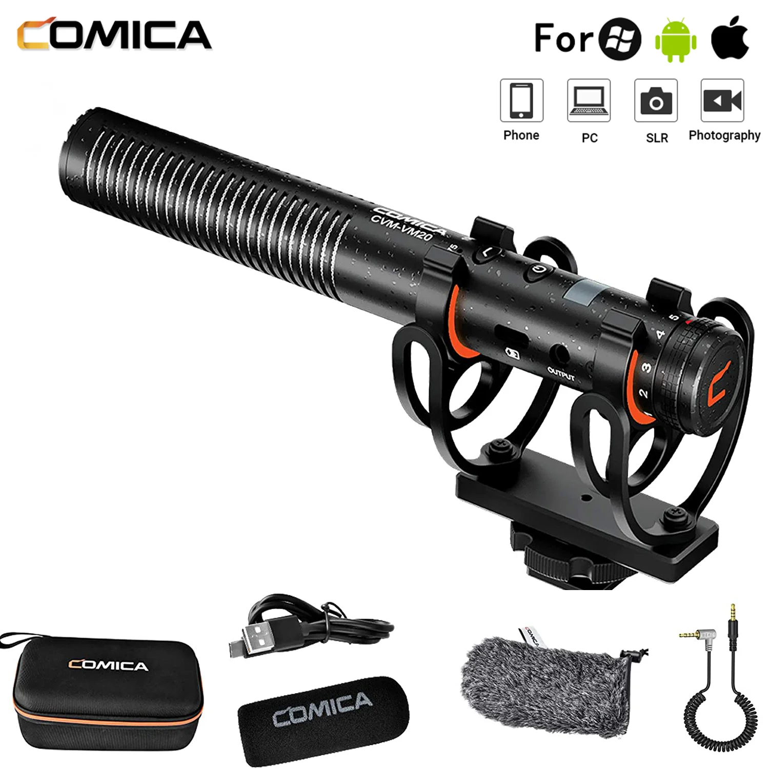 Микрофон Shotgun профессиональный суперкардиоидный микрофон для камеры с