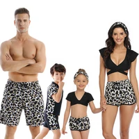 summer family matching swimwear sets girls womens swimsuits bikini boys swimming sets father mother and daughter son swim suit