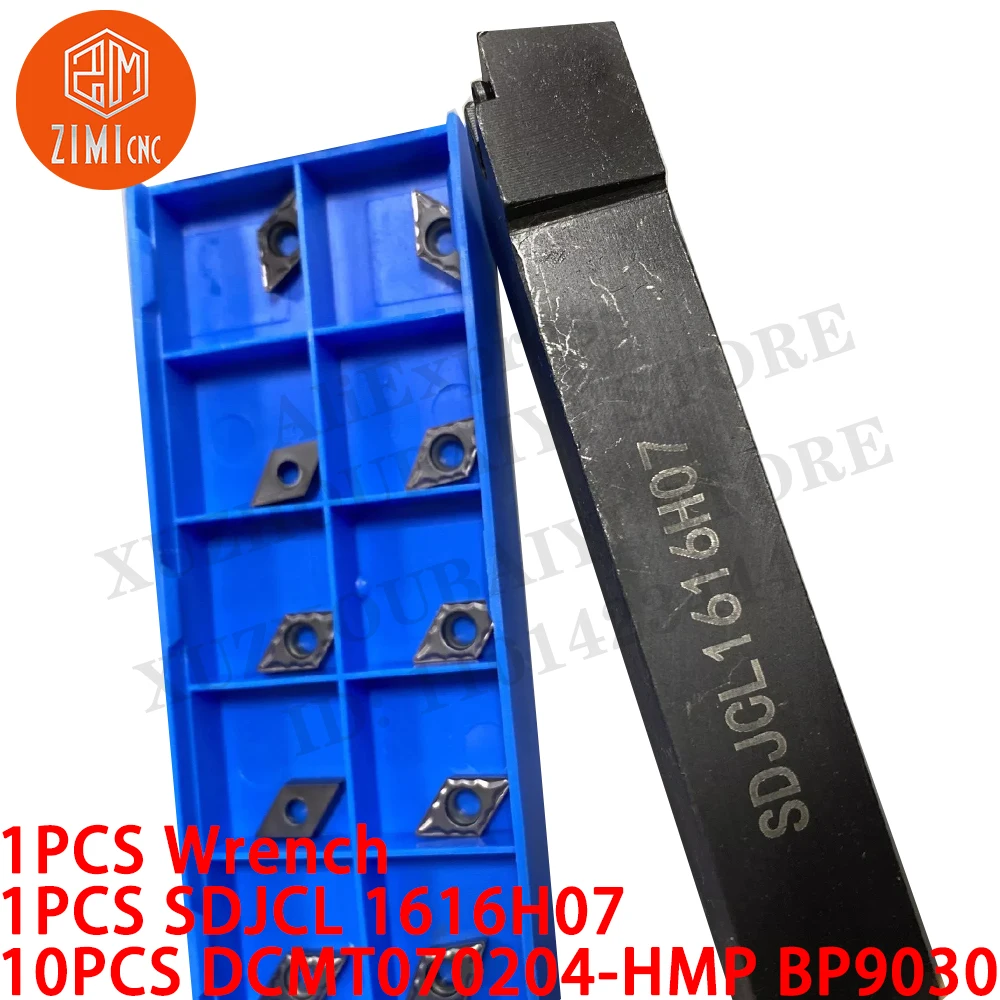 1 ШТ SDJCL1616H07 16x100 мм Цилиндрическая токарная обработка + 10 DCMT070204-HMP BP9030
