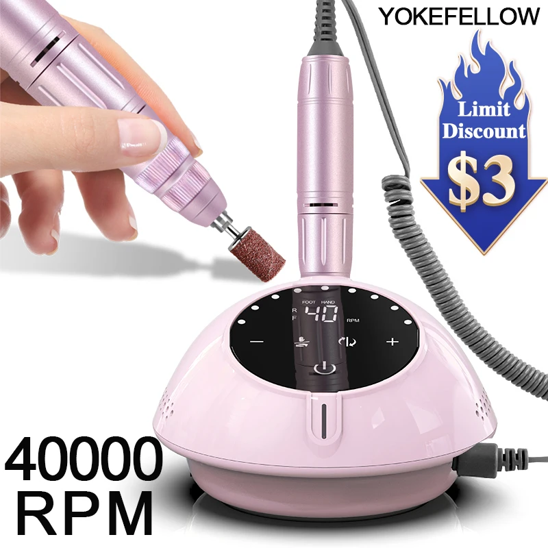 40000RPM Nail Drill Machine With HD Display Manicure Machine New Upgrade Electric Nail File With Cutter Nail Art Salon Tools