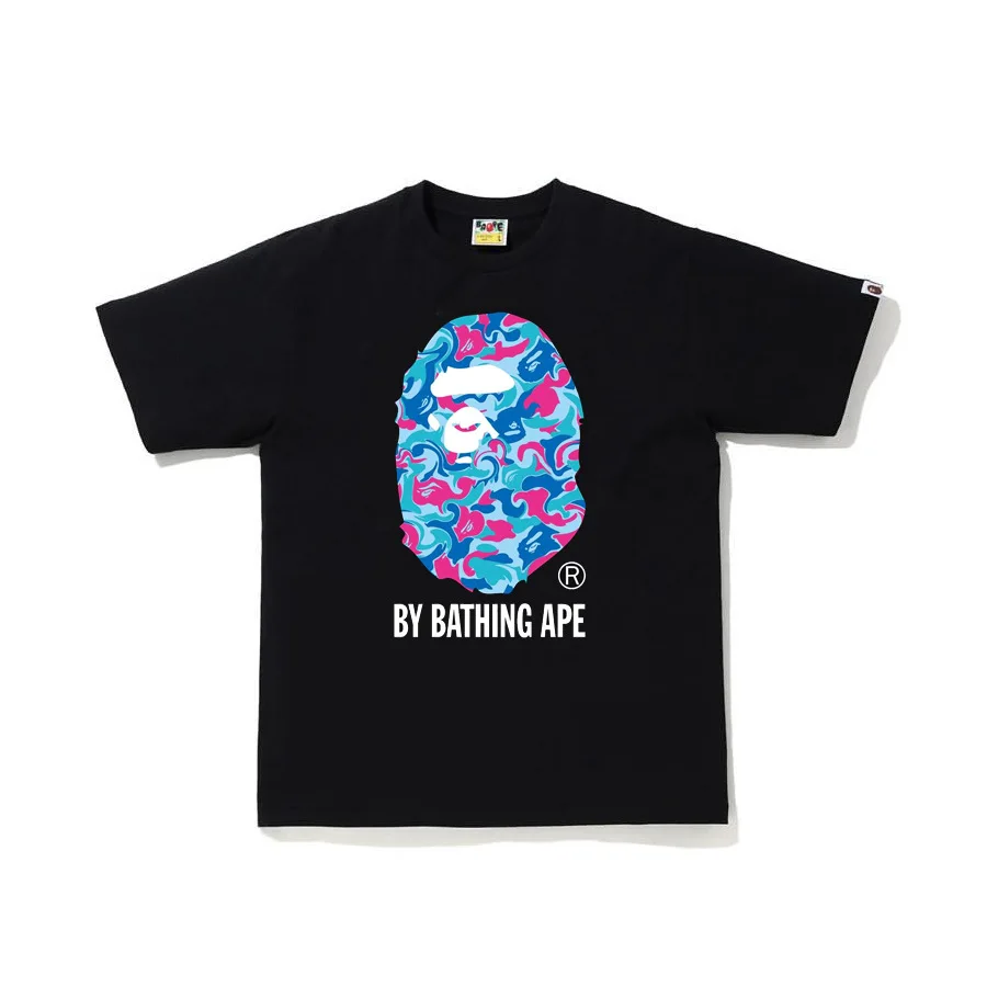 

High Quality Wholesale 2022 Summer New BAPE Marble Pattern Camouflage 100% Cotton Ape-Man Short-sleeved T-shirt