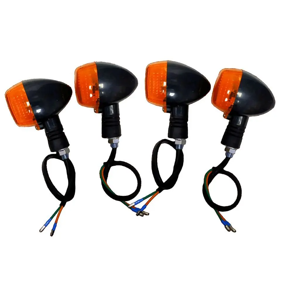 Поворотник мопеда Alpha c резиновой стойкой (гибкий) прямоугольный (ОРАНЖЕВЫЙ