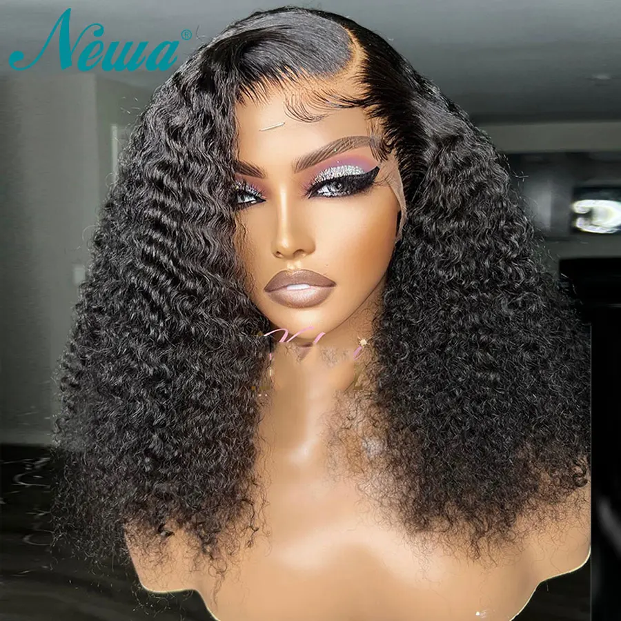 

Newa Hair Lace Front Human Hair Wigs Curly Peruvian Hair Wig Pre Plucked 13x4 Lace Frontal Wigs For Women Transparent Lace Wigs