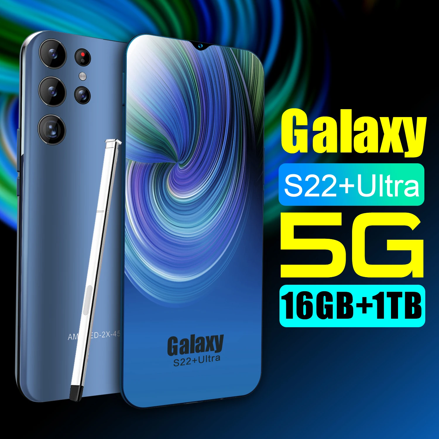 

Новинка 2022, смартфоны S22 + Ultra 6,8 дюйма, 16 ГБ + ТБ, 6800 мАч, 4G/телефон с разблокировкой сетей, телефоны Android с двумя SIM-картами