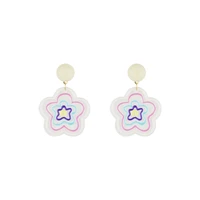 cute white acrylic flower drop earrings simple women earring fashion jewelry